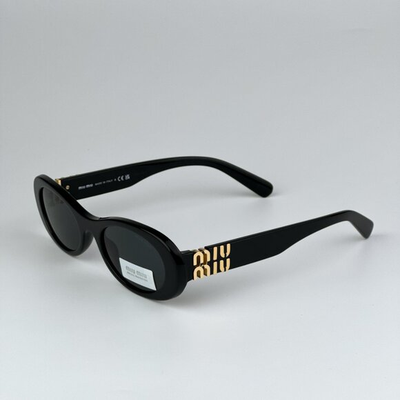 Miu Miu MU06ZS 1AB5S0 BRAND NEW Sunglasses Black Dark Grey Oval Unisex main image 11